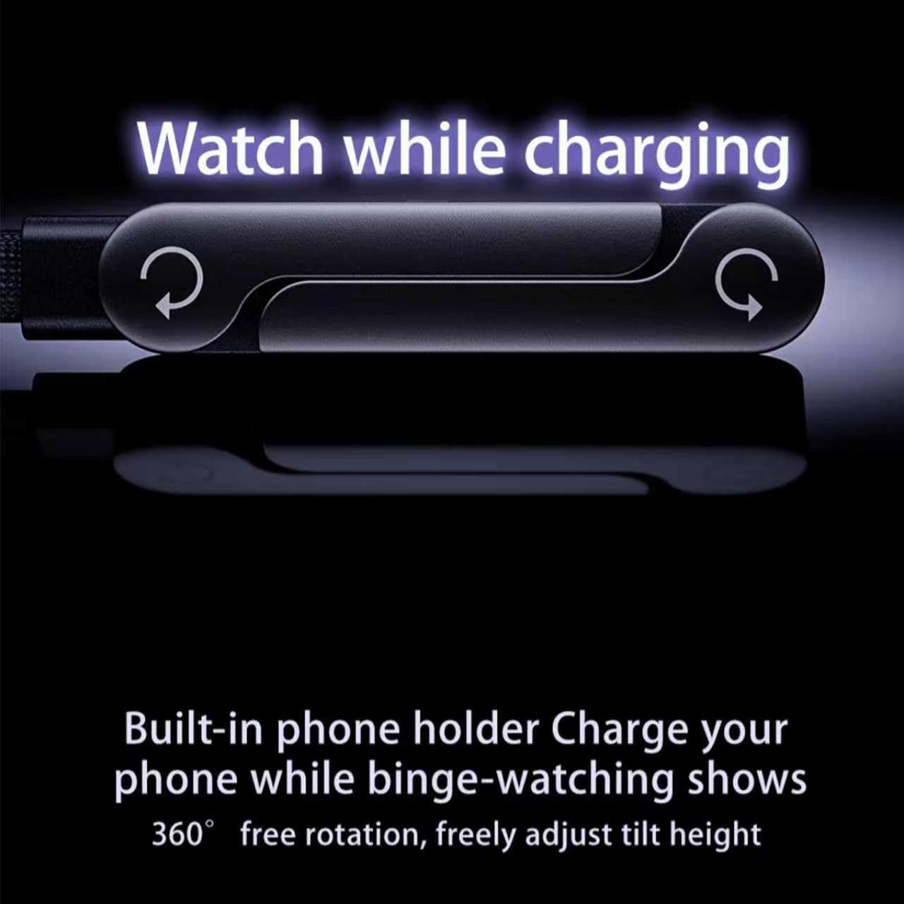 240W USB-C Fast Charging Cable with Foldable Phone Stand
