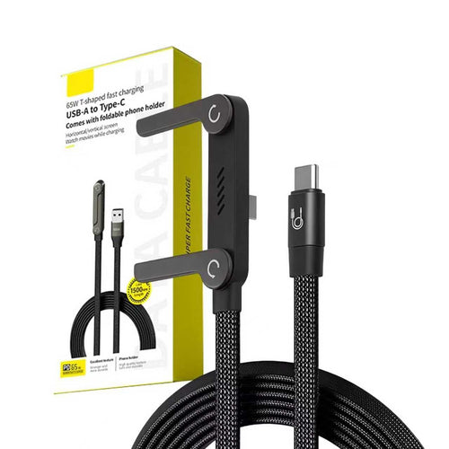 240W USB-C Fast Charging Cable with Foldable Phone Stand