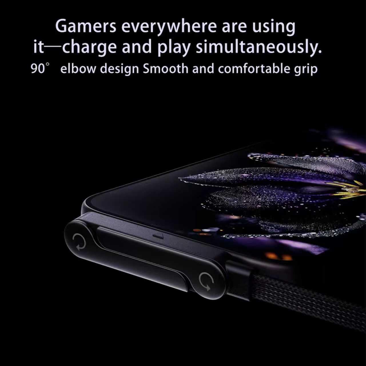 240W USB-C Fast Charging Cable with Foldable Phone Stand