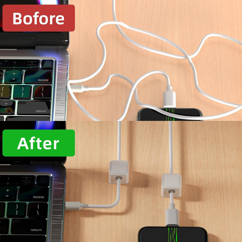 Magnetic Cable Organizer Clips – 6 Pack Desk Cord Holder