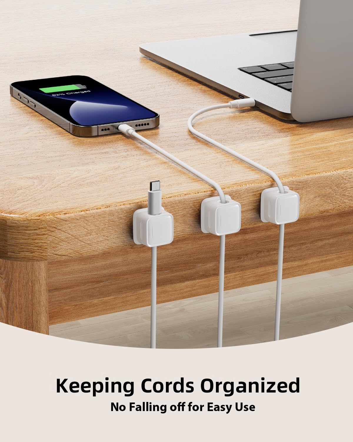 Magnetic Cable Organizer Clips – 6 Pack Desk Cord Holder
