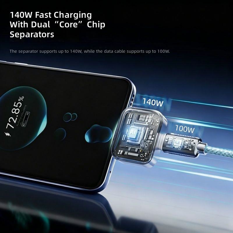 Smart Auto Stop Charging Adapter with USB-C Cable