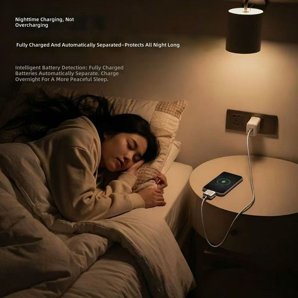 Smart Auto Stop Charging Adapter with USB-C Cable
