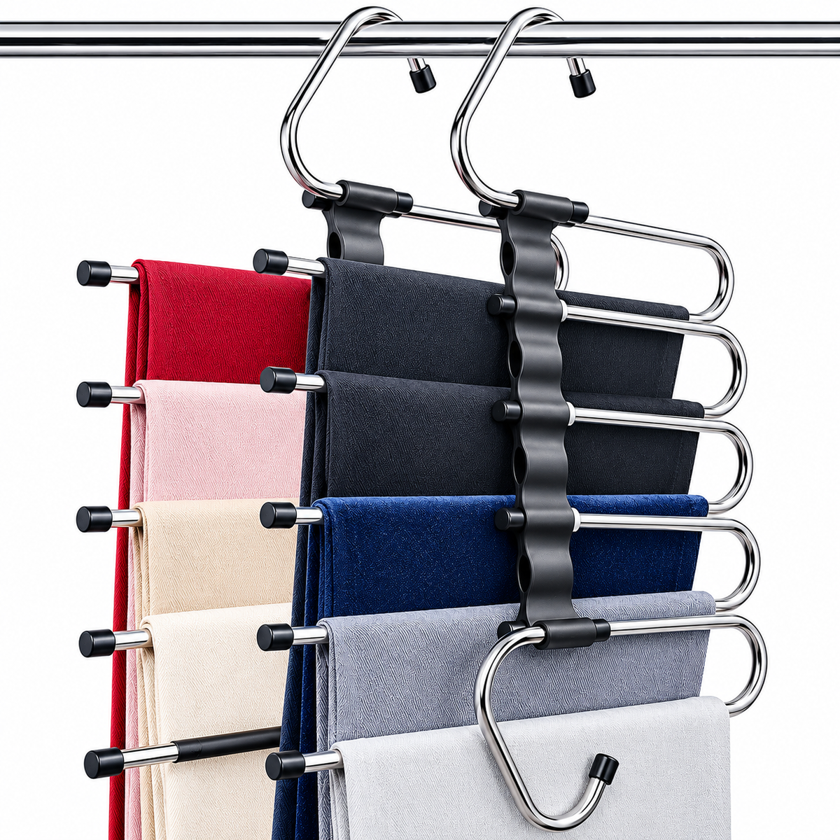 5-in-1 Multifunctional Clothes Rack – Space-Saving Storage Organizer
